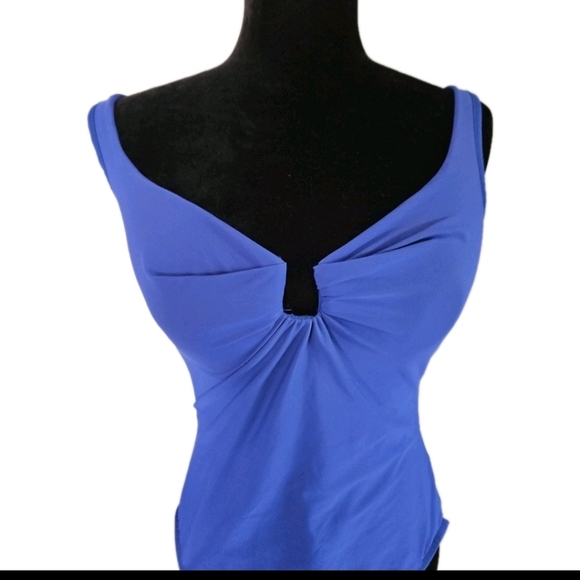 Miraclesuit Womens Blue Must Have Escape One Piece Tummy Control Bathing Suit 14 - Picture 5 of 14